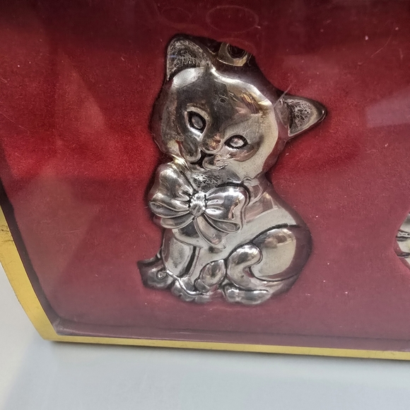 Gorham Silver-plated Cats Holiday Christmas Tree Ornaments, Set of 3 kittens NEW - Picture 5 of 6